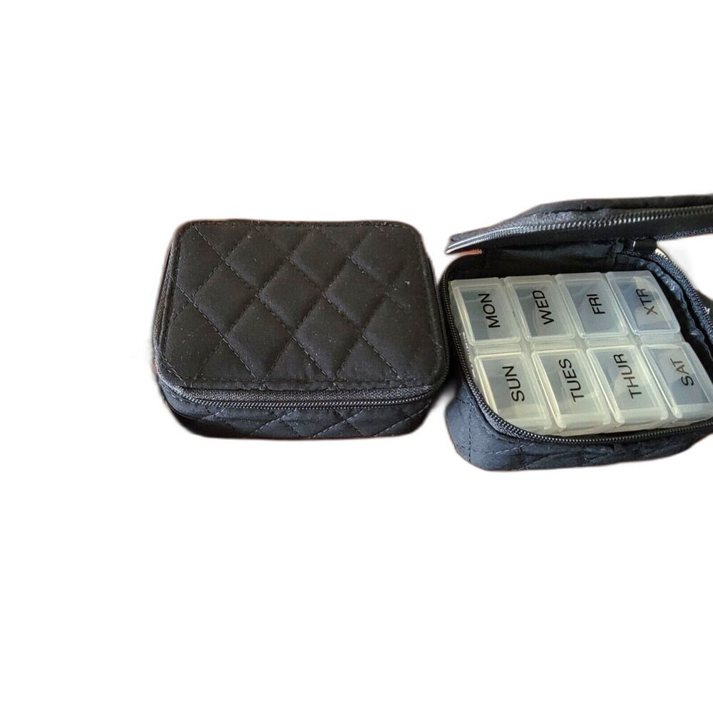 Vera Bradley 7 Day Travel Pill Case Classic Black New with Tags FREE SHIPPING